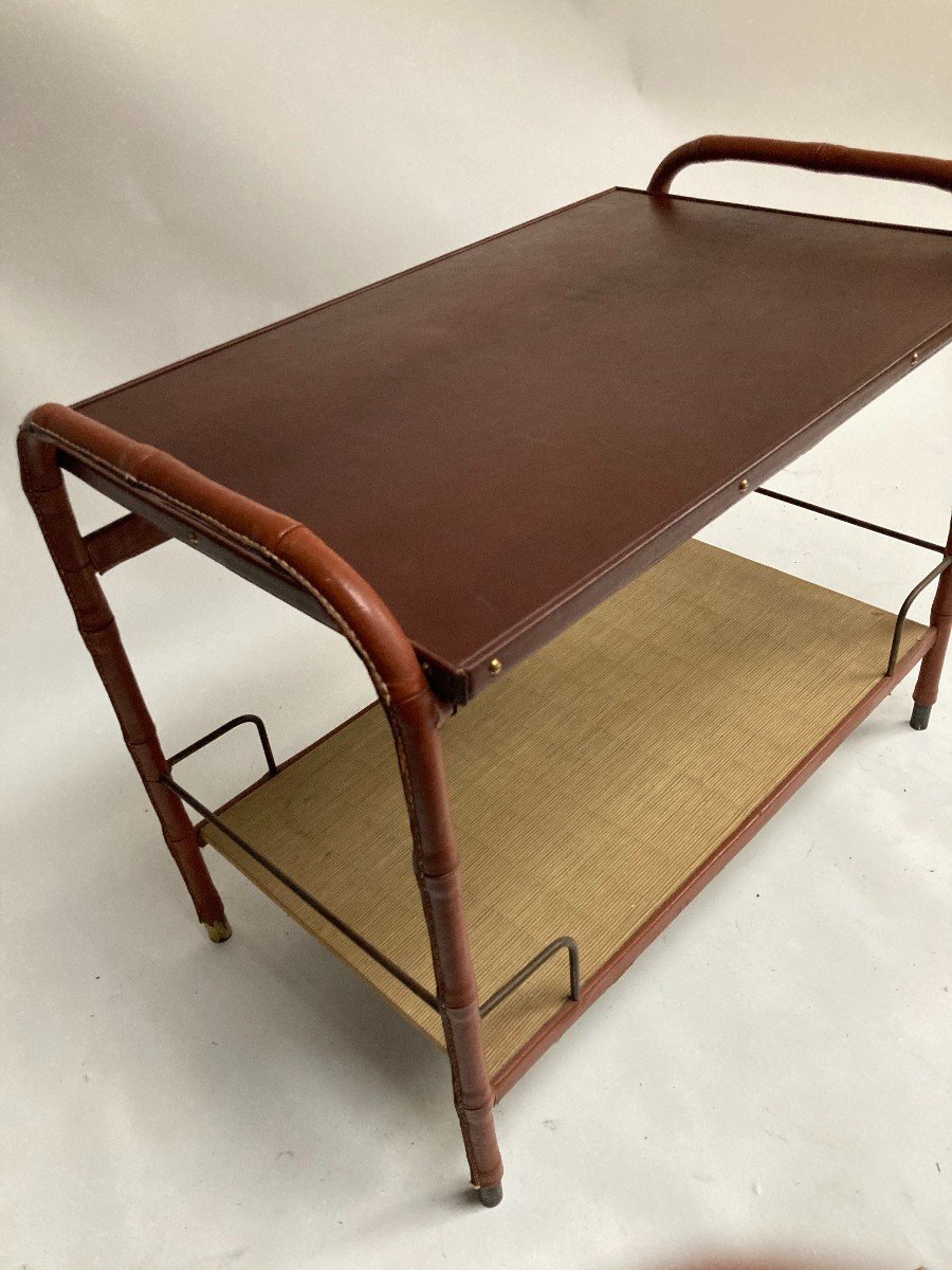 Stitched Leathertable  By Jacques Adnet-photo-3