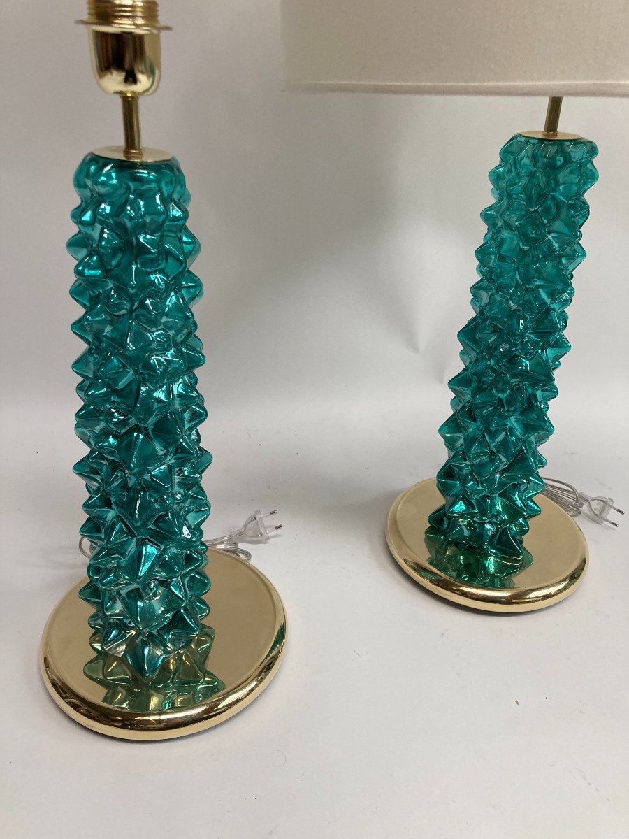 Pair Of Eglomised Glass Lamps-photo-2