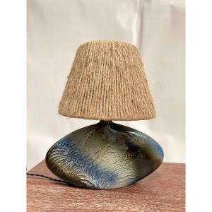 Handmade Ceramic Lamp Signed D. Prioton