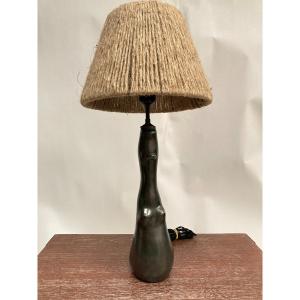 Ceramic Lamp From The 50s In The Taste Of Georges Jouve