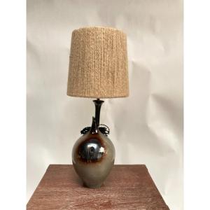 1970's Studio Pottery Ceramic Lamp Signed