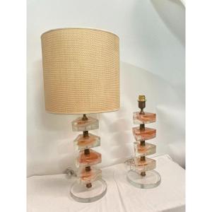 Pair Of Murano Glass Lamps 