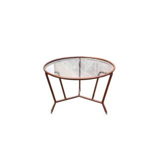Table basse gainé cuir par Jacques Adnet vers 1950