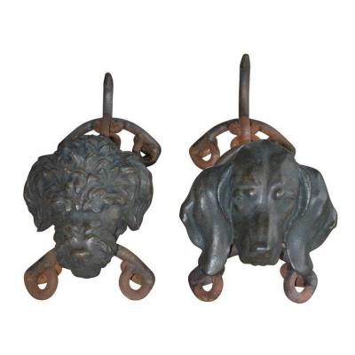 Pair Of Bronze Andirons Signed Dupond