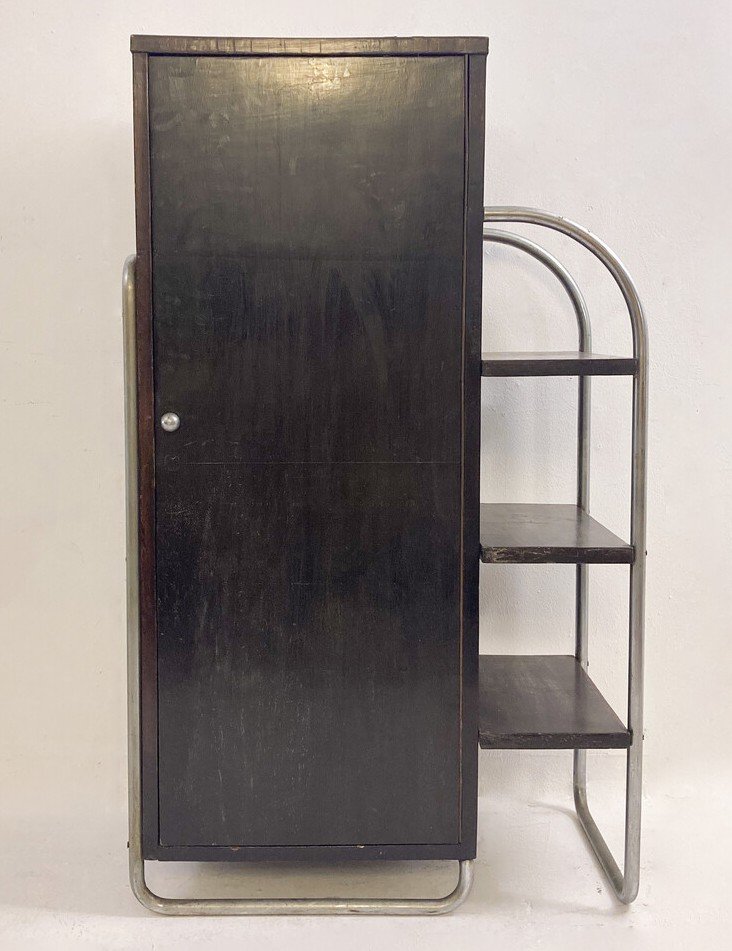 Armoire Moderniste, Bois Et Métal Tubulaire, 1920's
