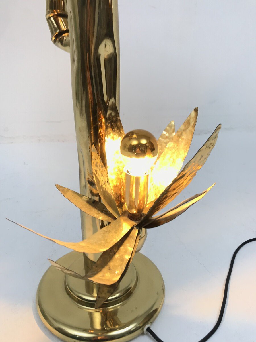 Lampe Florale En Laiton De Bottega Gadda, 1970's-photo-3