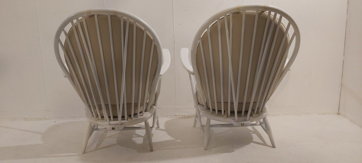 Pair Of Model "n°317 Big Brother" Chairs By Lucian Ercolani For Ercol, 1960's.-photo-3