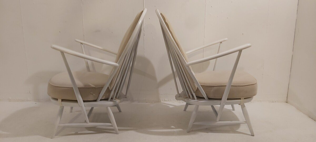Pair Of Model "n°317 Big Brother" Chairs By Lucian Ercolani For Ercol, 1960's.-photo-4