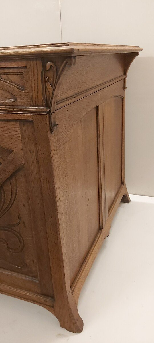 Art Nouveau Oak Desk-photo-4