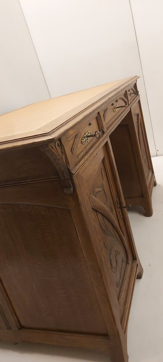 Art Nouveau Oak Desk-photo-5