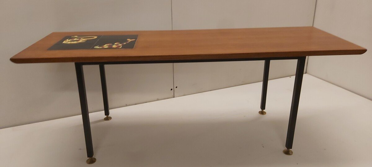 Table Basse Avec Carreaux De Céramique Décoratifs-photo-3