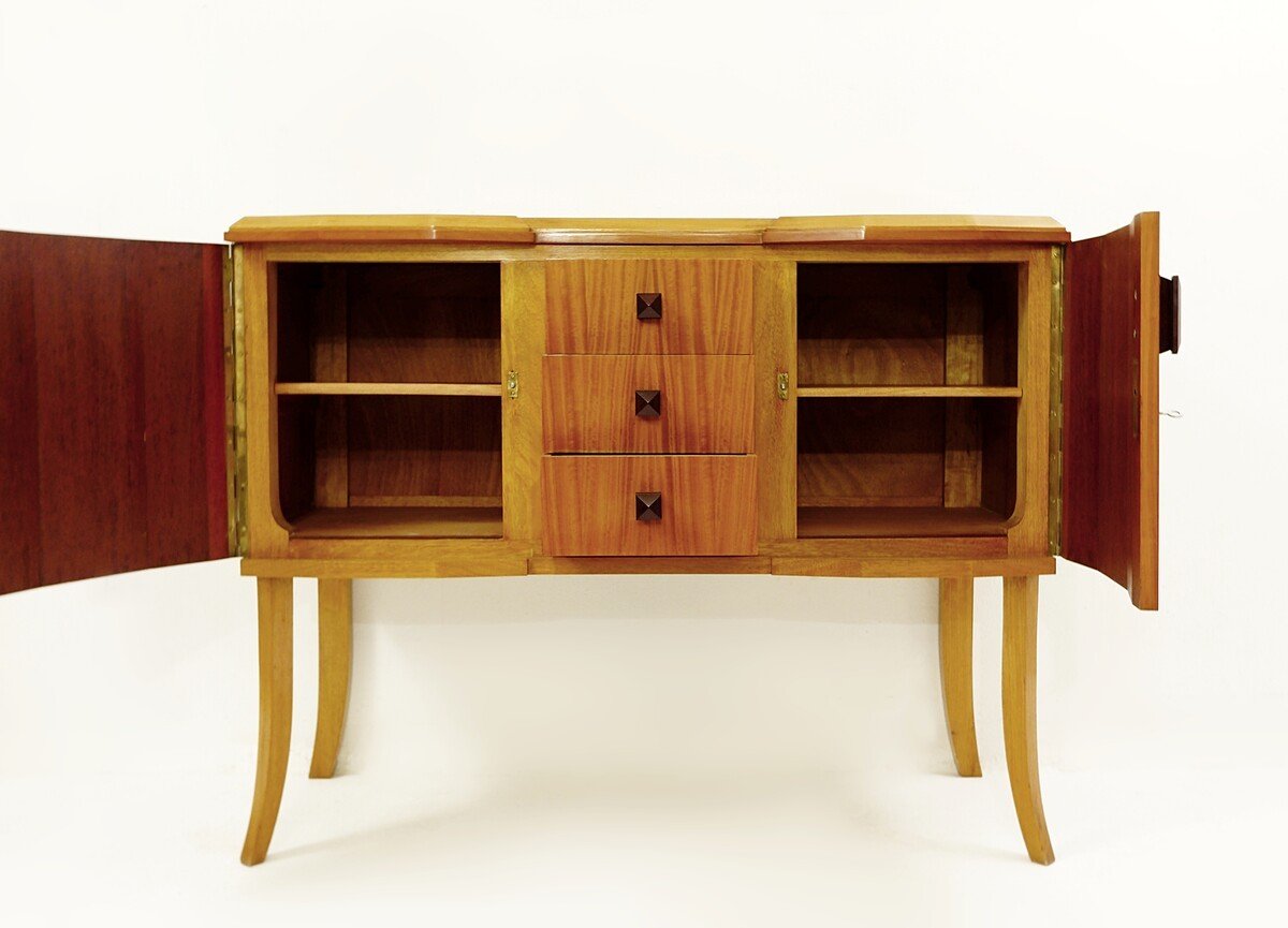 Cabinet In Satinwood Veneer, France, 1930's-photo-3