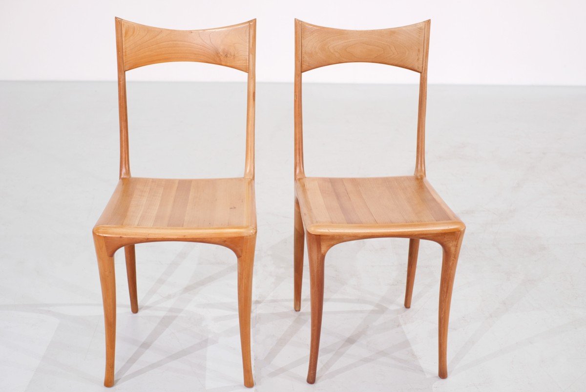 Set Of 8 "chumbera Segunda" Chairs By Roberto Lazzeroni For Ceccotti, 1980's-photo-1