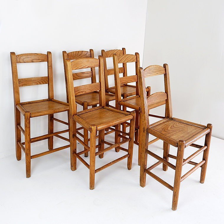 Extendable Solid Wood Table With Set Of 6 Chairs-photo-4