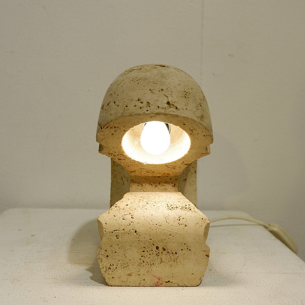 Travertine Table Lamp By Giuliano Sormani -photo-7
