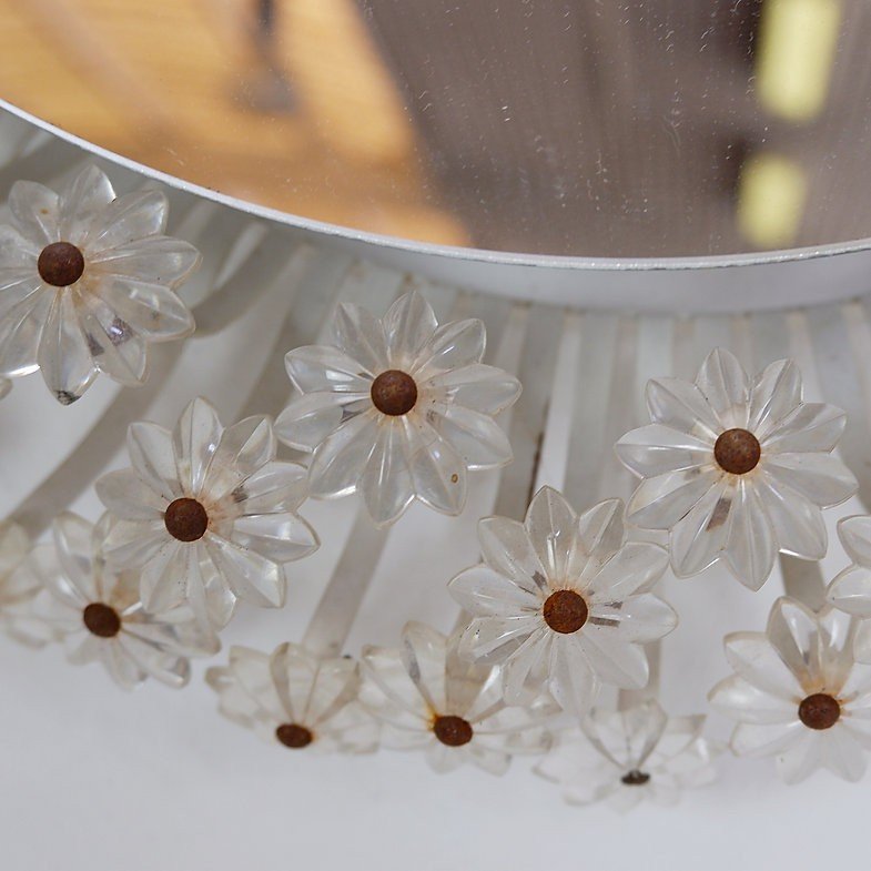Mirror With Illuminated Glass Flowers By Emil Stejnar For Rupert Nikoll, Austria, 1960's-photo-2