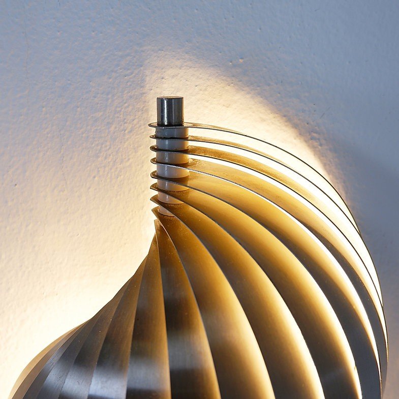 Swelling Aluminium Sconce By Henri Mathieu, France, 1970's-photo-3
