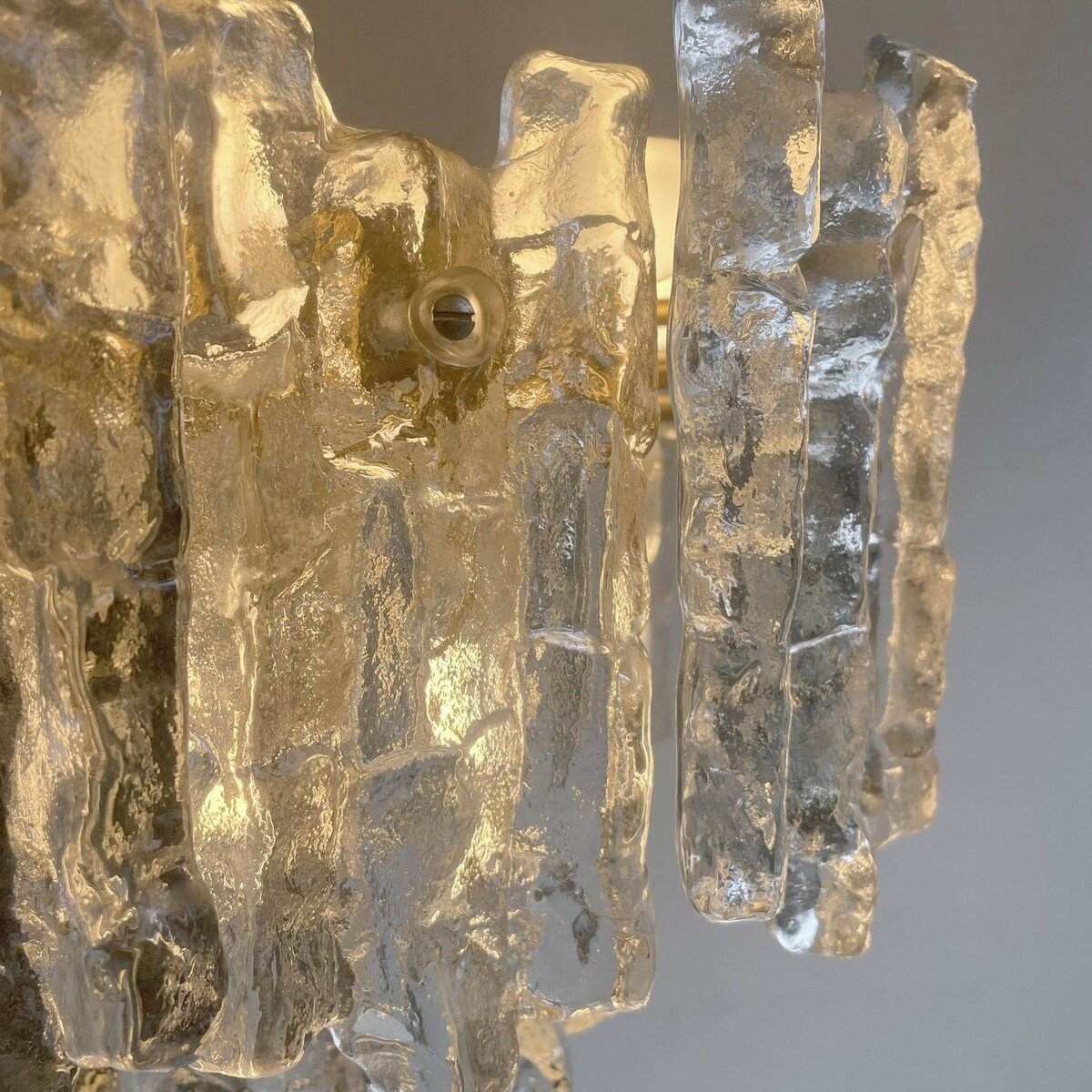 Lustre En Verre Glacé Kalmar, Allemagne 1970-photo-5
