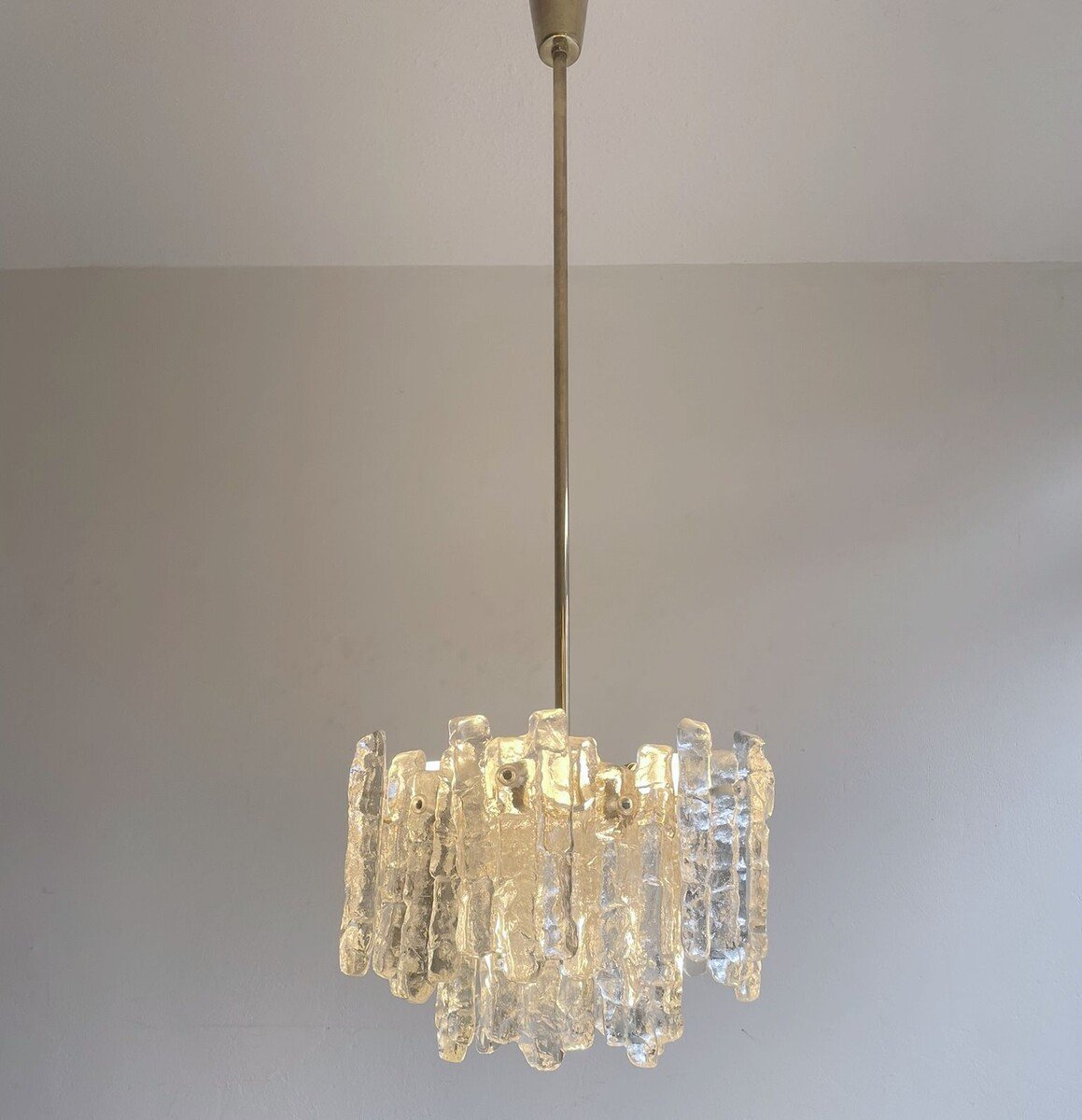 Lustre En Verre Glacé Kalmar, Allemagne 1970