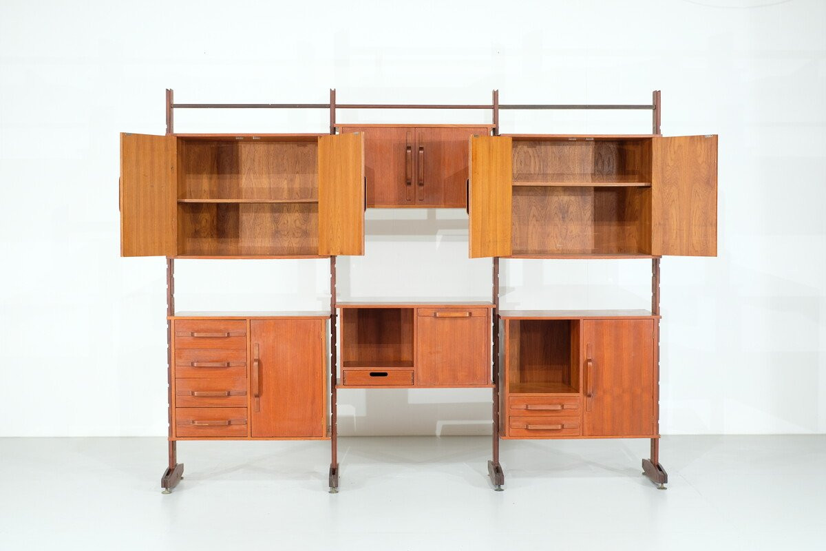 Étagère murale italienne en teck - Années 1960-photo-3