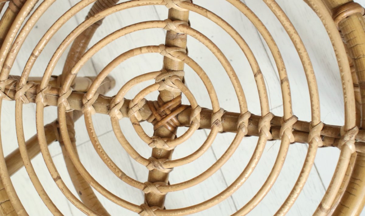 Chaise d'appoint en rotin , 1970's-photo-2