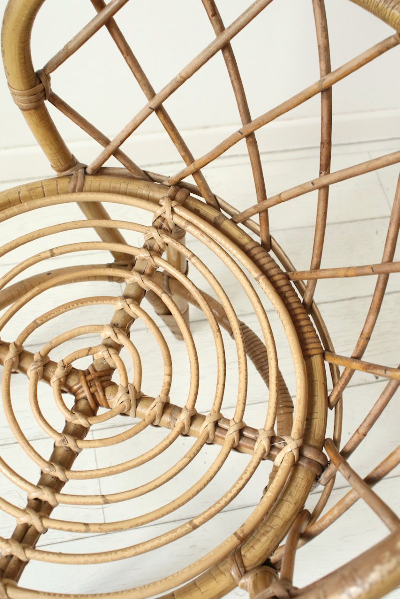 Chaise d'appoint en rotin , 1970's-photo-3