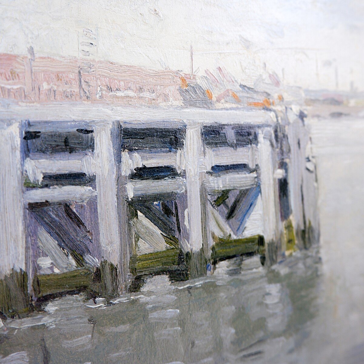 Tableau à l'huile "Grisaille Par Paul Mathieu (1862-1932)-photo-2