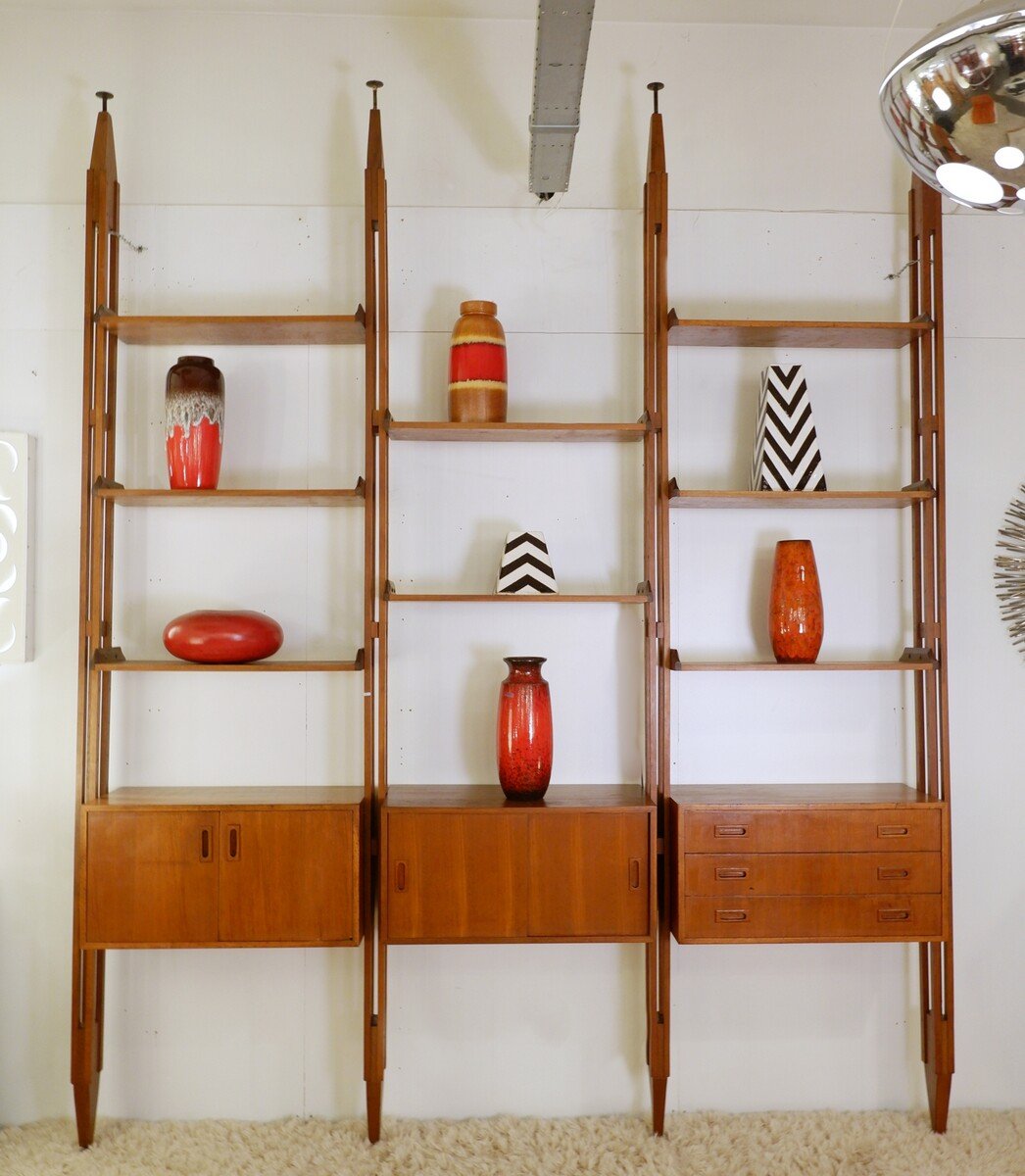 Floor-to-ceiling Wall Unit In The Style Of Franco Albini, 1960s-photo-2