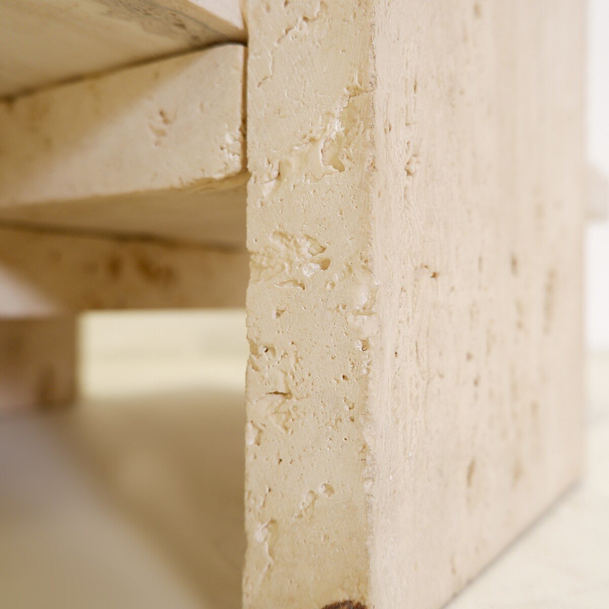 Glass And Travertine Coffee Table By Willy Ballez - 1970s-photo-3