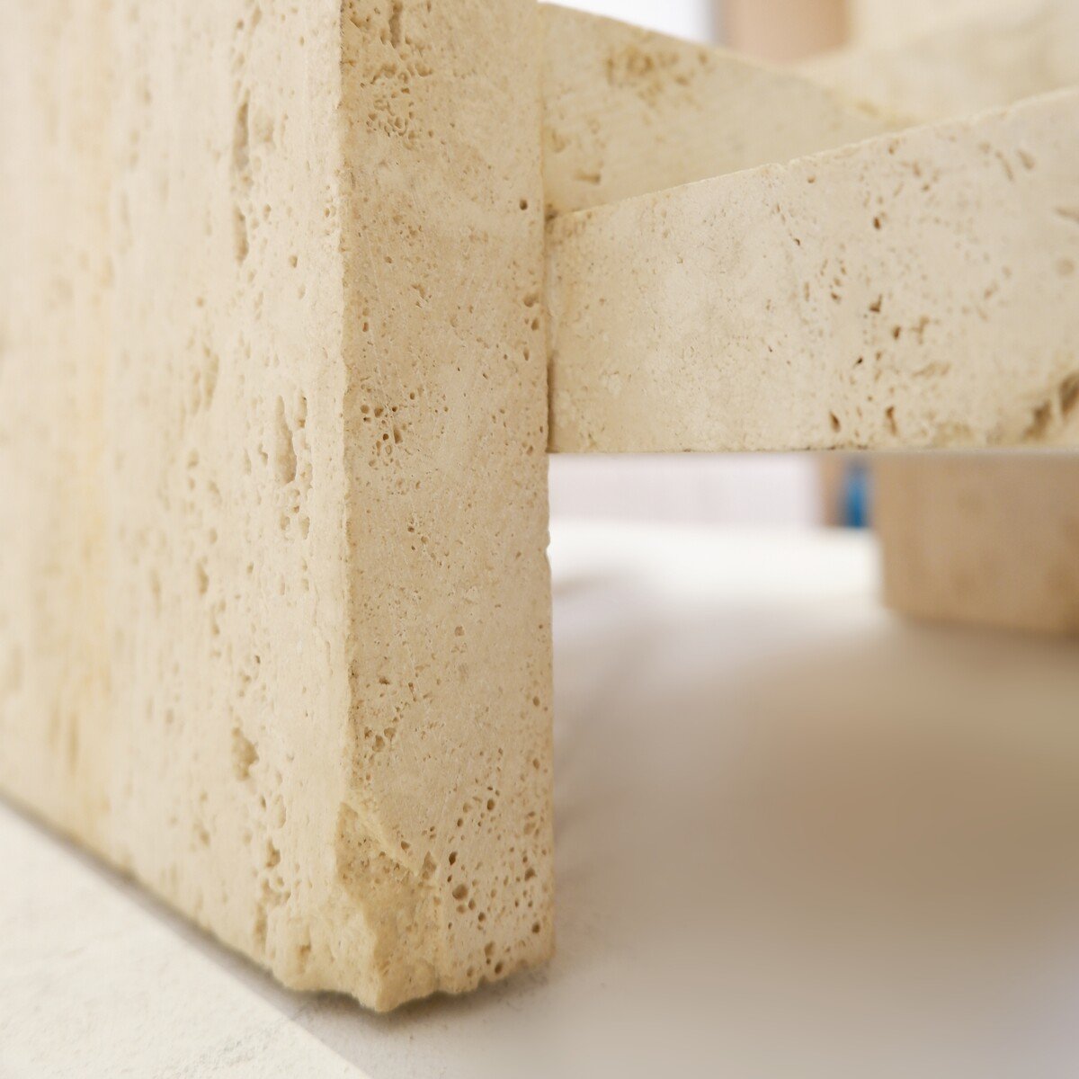 Glass And Travertine Coffee Table By Willy Ballez - 1970s-photo-5