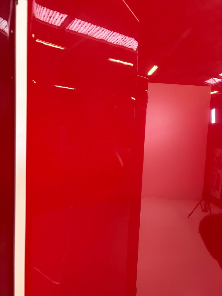 Mid-century Modern Red Lacquered Room Divider- Italy, 1960s-photo-3
