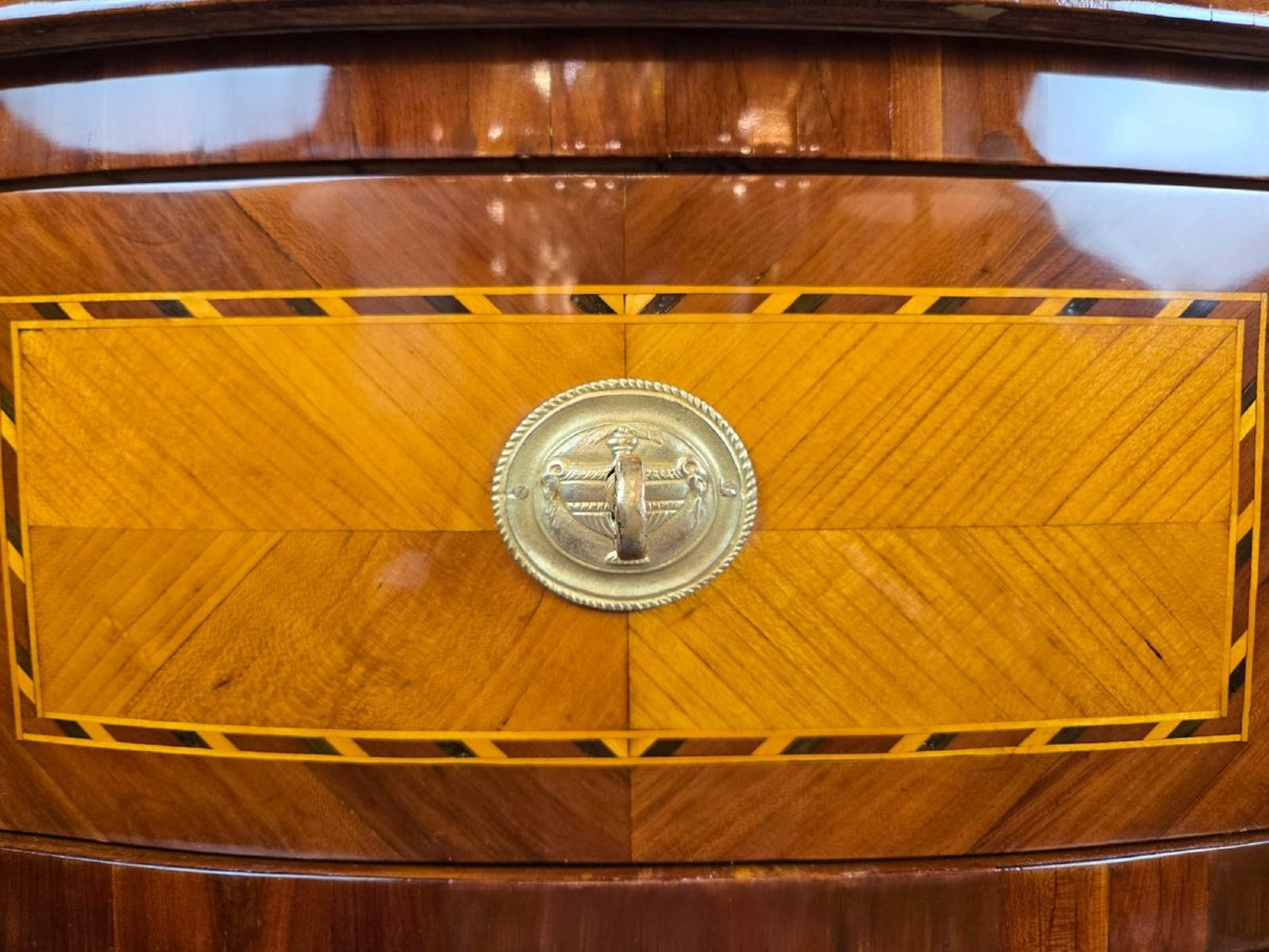 Inlaid Chest Of Drawers With Two Secret Compartments - 18th Century-photo-2