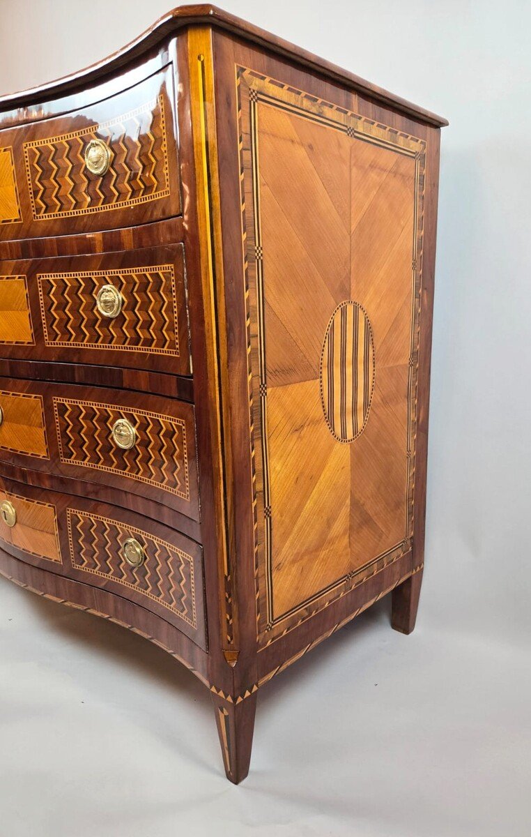 Inlaid Chest Of Drawers With Two Secret Compartments - 18th Century-photo-5