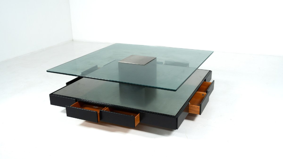Tecno T147 Coffee Table By Marco Fantoni - Mid Century Modern, Italy, 1970s-photo-3