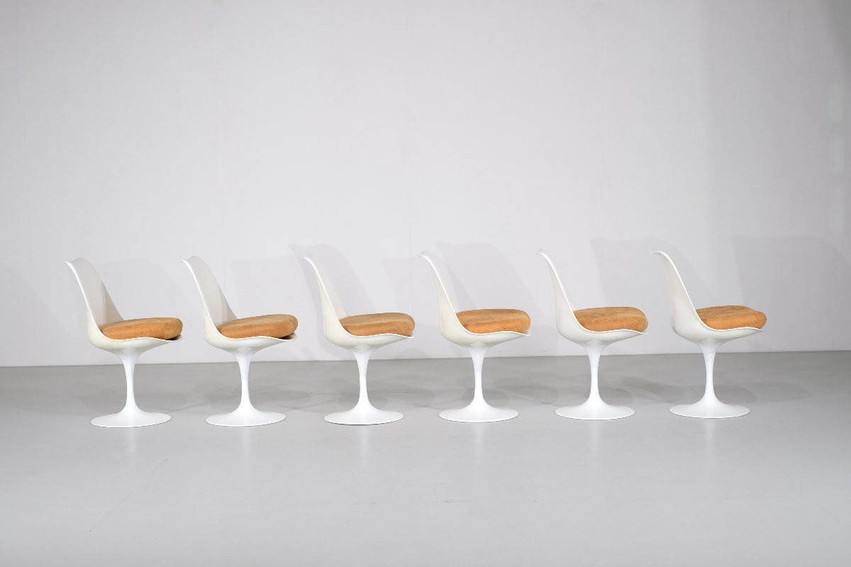 Lot de 6 chaises Tulip par Eero Saarinen pour Knoll International - 1981-photo-3