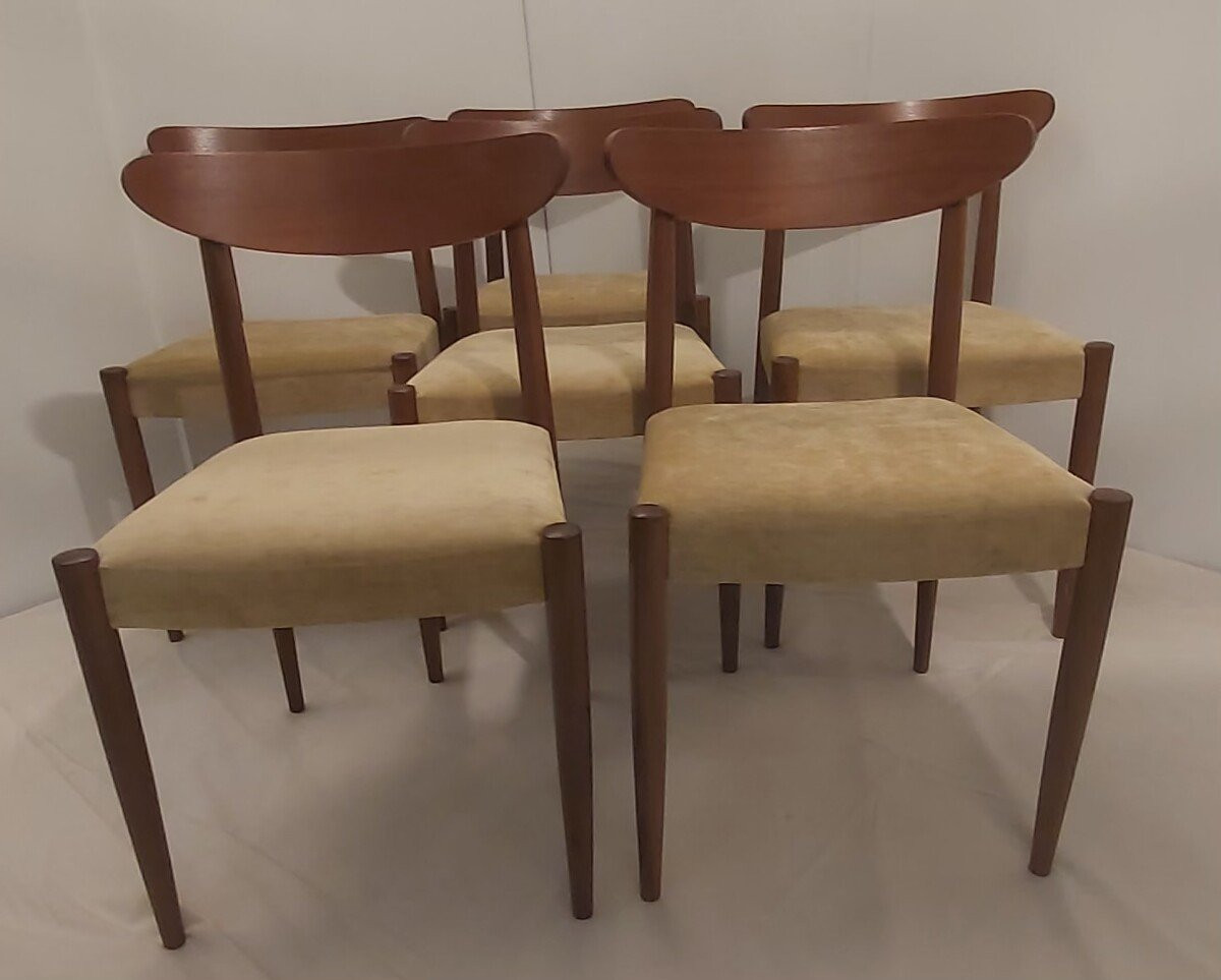 Série de 6 chaises Oswald Vermaerck en teck, modèle Paola-photo-4