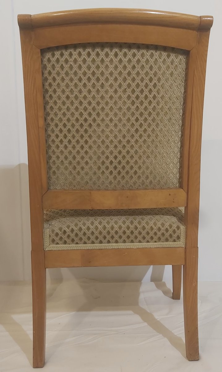 Série de 4 fauteuils en frêne et filet de palissandre de style Charles X -photo-1