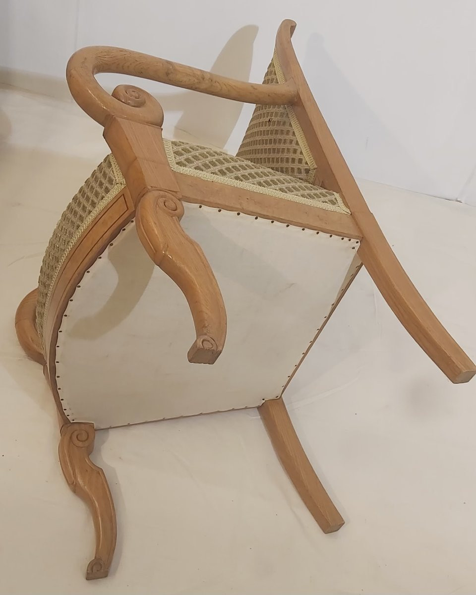 Série de 4 fauteuils en frêne et filet de palissandre de style Charles X -photo-2