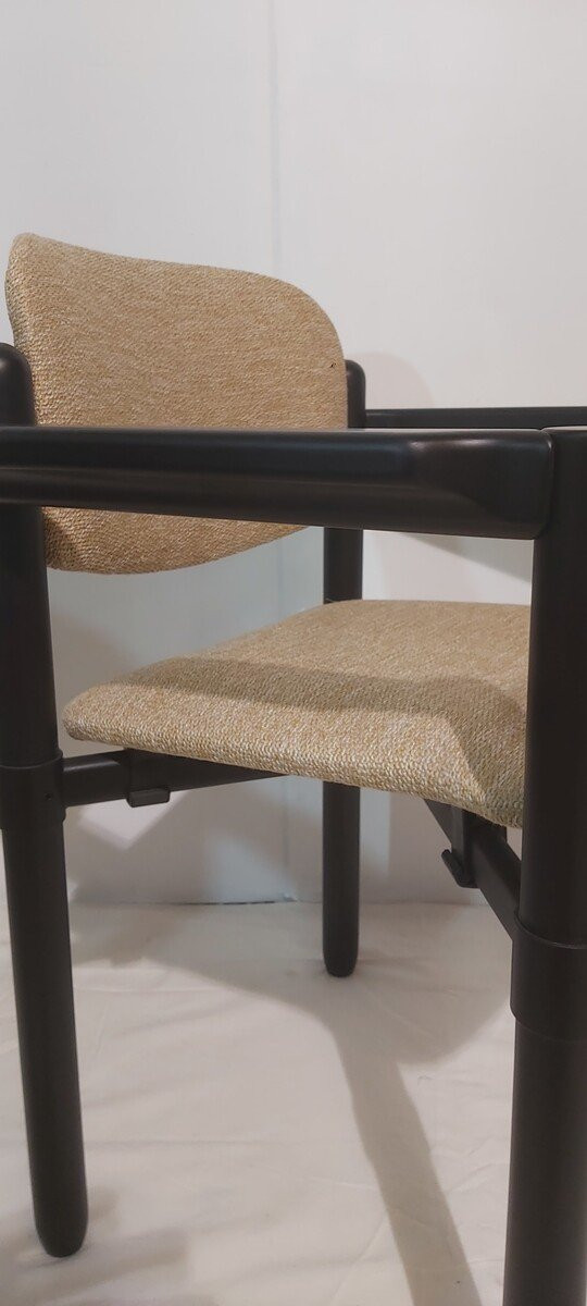 Série de 8 fauteuils en hêtre et métal par Froscher pour Sitform , Allemagne, 1970-photo-1