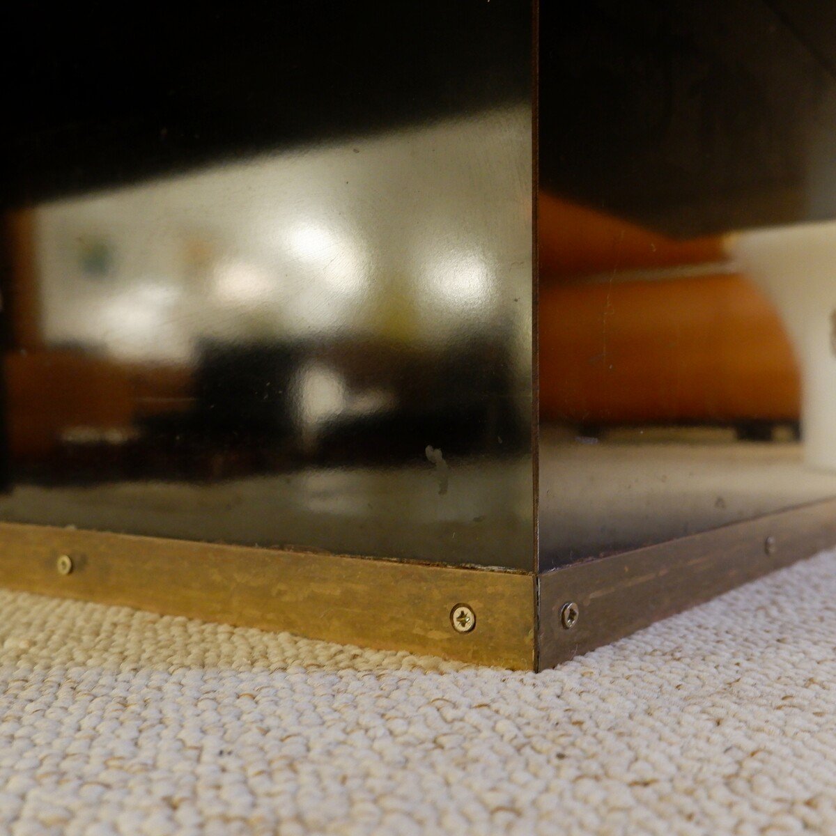 Square Coffee Table In Etched Brass By Georges Mathias - Belgium - 1970s-photo-1