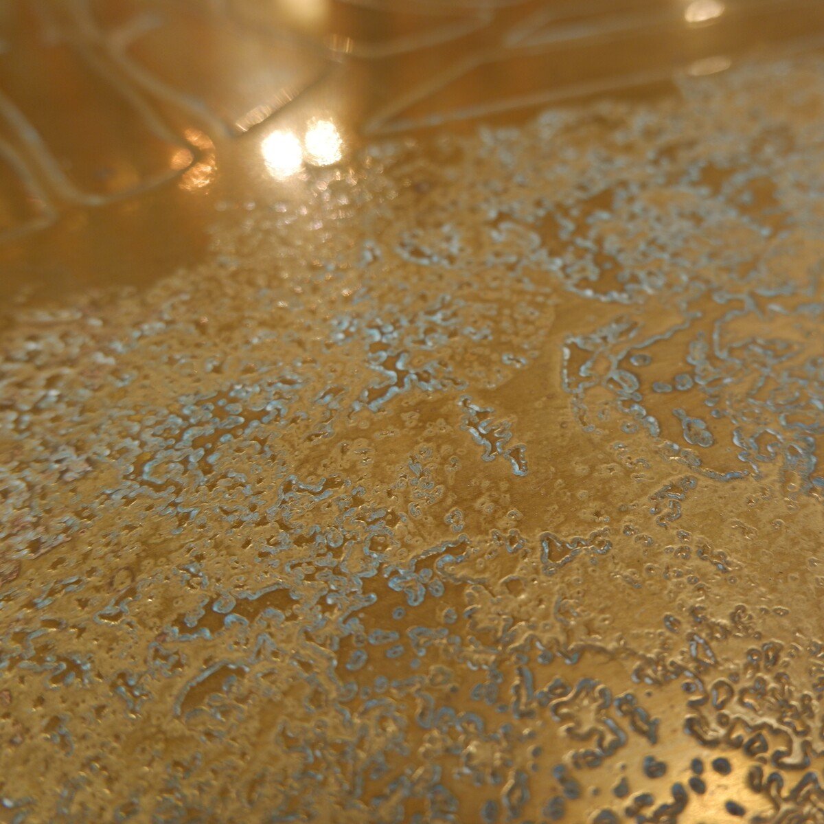 Square Coffee Table In Etched Brass By Georges Mathias - Belgium - 1970s-photo-6