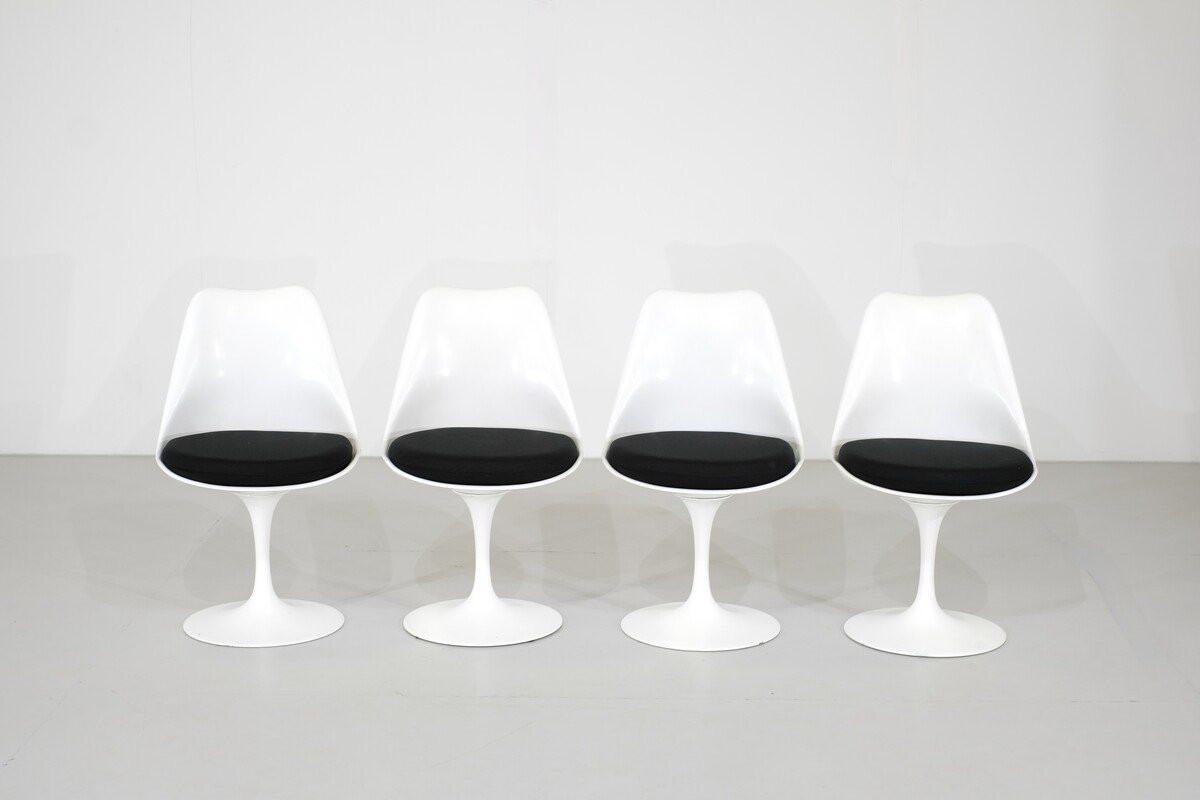 Set Of 4 'tulip' Swivel Chairs By Eero Saarinen For Knoll - 1960s-photo-2