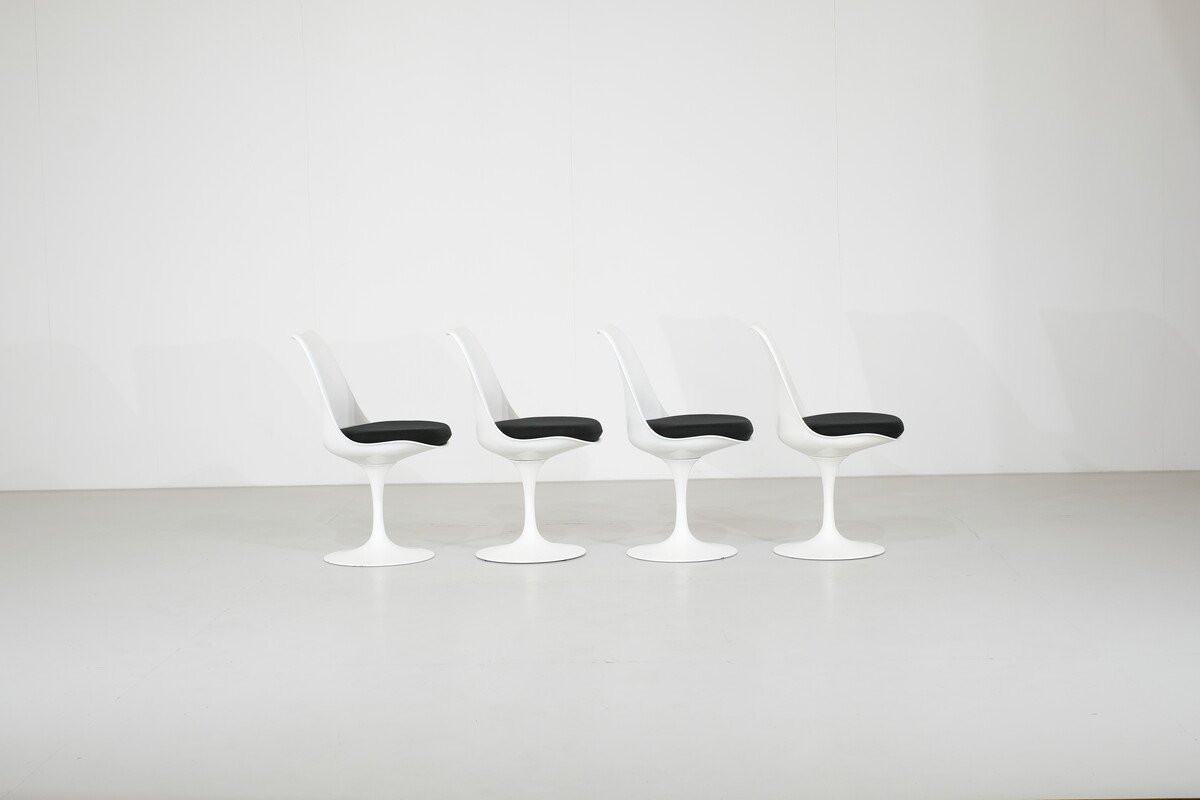 Set Of 4 'tulip' Swivel Chairs By Eero Saarinen For Knoll - 1960s-photo-3