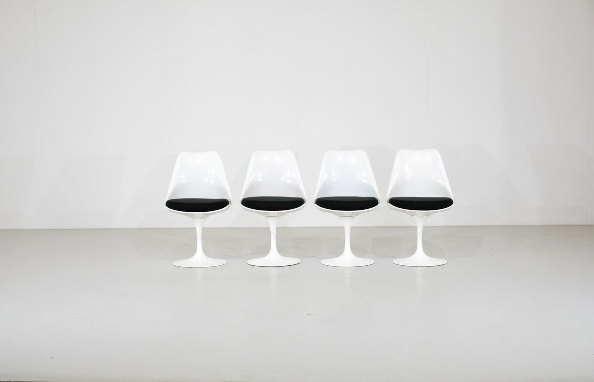 Set Of 4 'tulip' Swivel Chairs By Eero Saarinen For Knoll - 1960s-photo-4