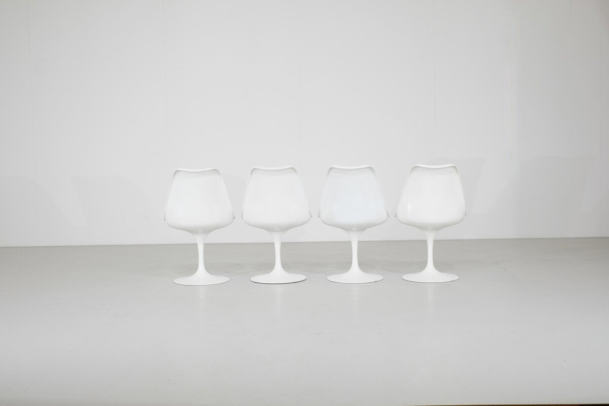 Set Of 4 'tulip' Swivel Chairs By Eero Saarinen For Knoll - 1960s-photo-3