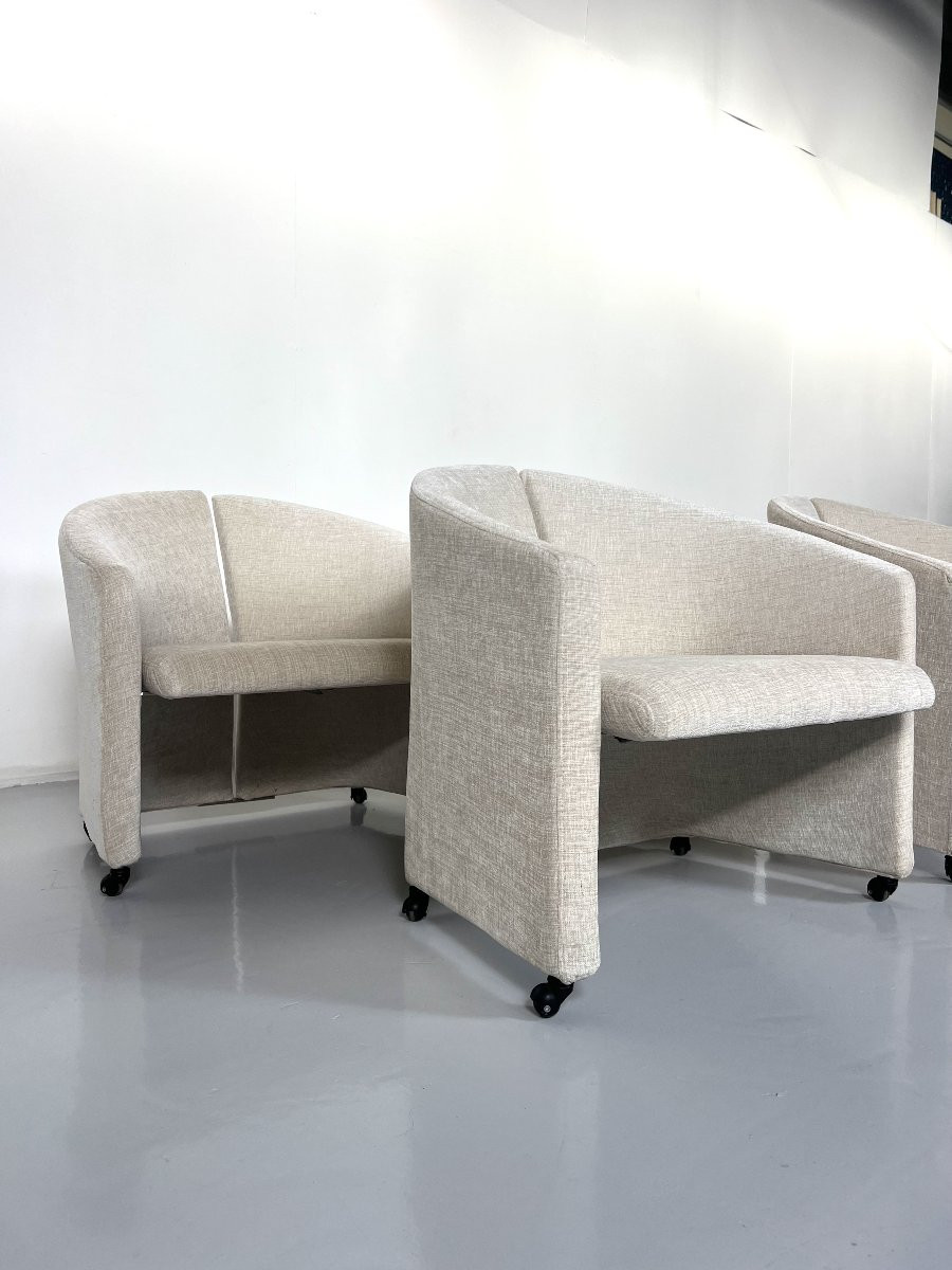 Paire de fauteuils sur roulettes pour Saporiti, Regarnis, Italie, 1970-photo-2