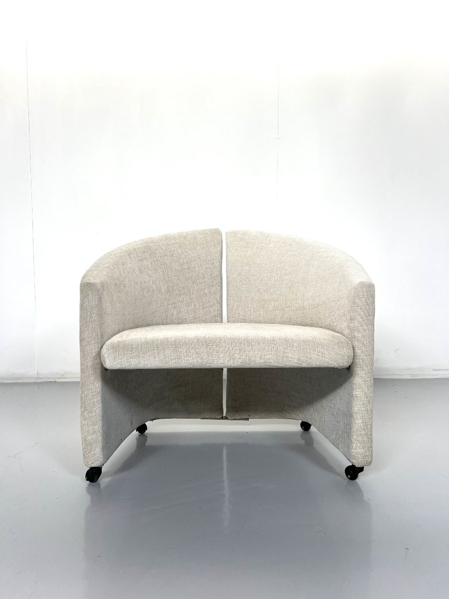 Paire de fauteuils sur roulettes pour Saporiti, Regarnis, Italie, 1970-photo-3