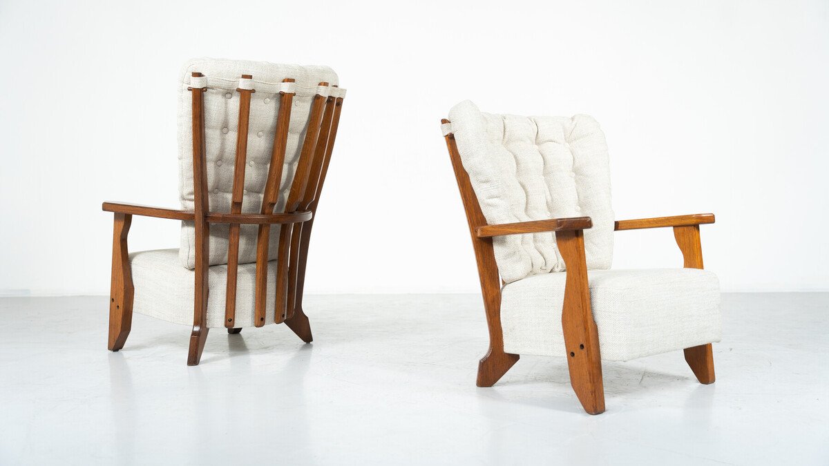 Pair of Armchairs Monsieur/ Madame by Guillerme and Chambron for Votre Maison, 1950s-photo-4