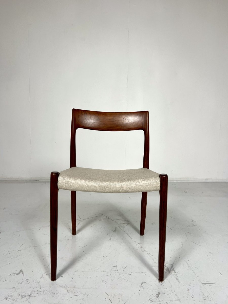 Set Of 6 Danish Chairs Model 77 By Niels Otto For Möller-photo-4