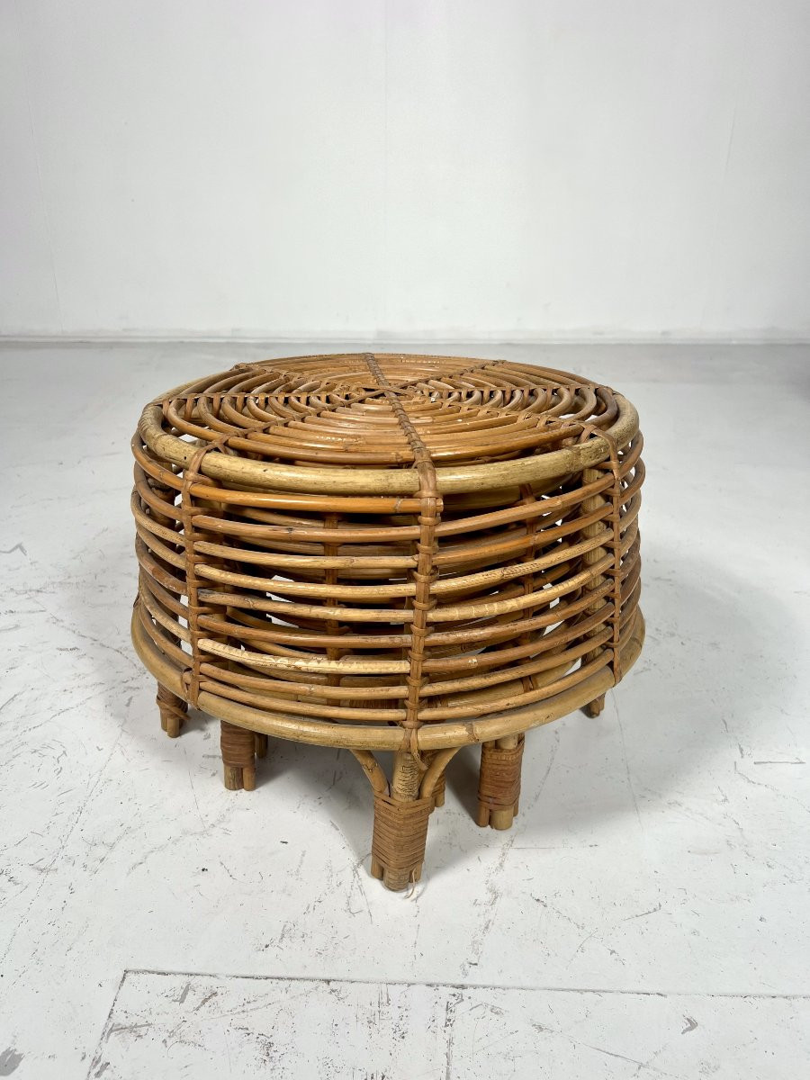 Ensemble de tables gigognes en rotin -photo-1